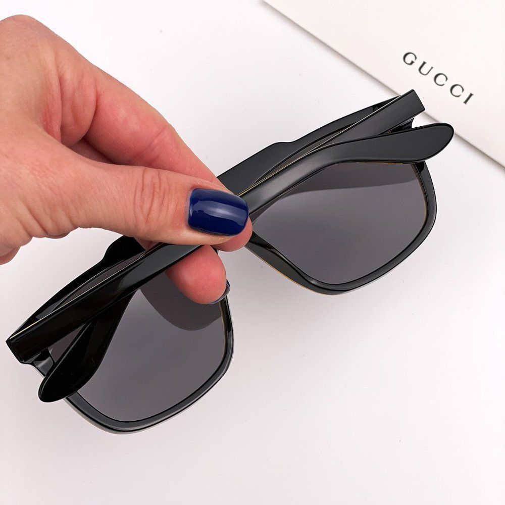 GUCCI GG1039S 001 Sunglasses Aviator Black Yellow Men - Picture 3 of 13